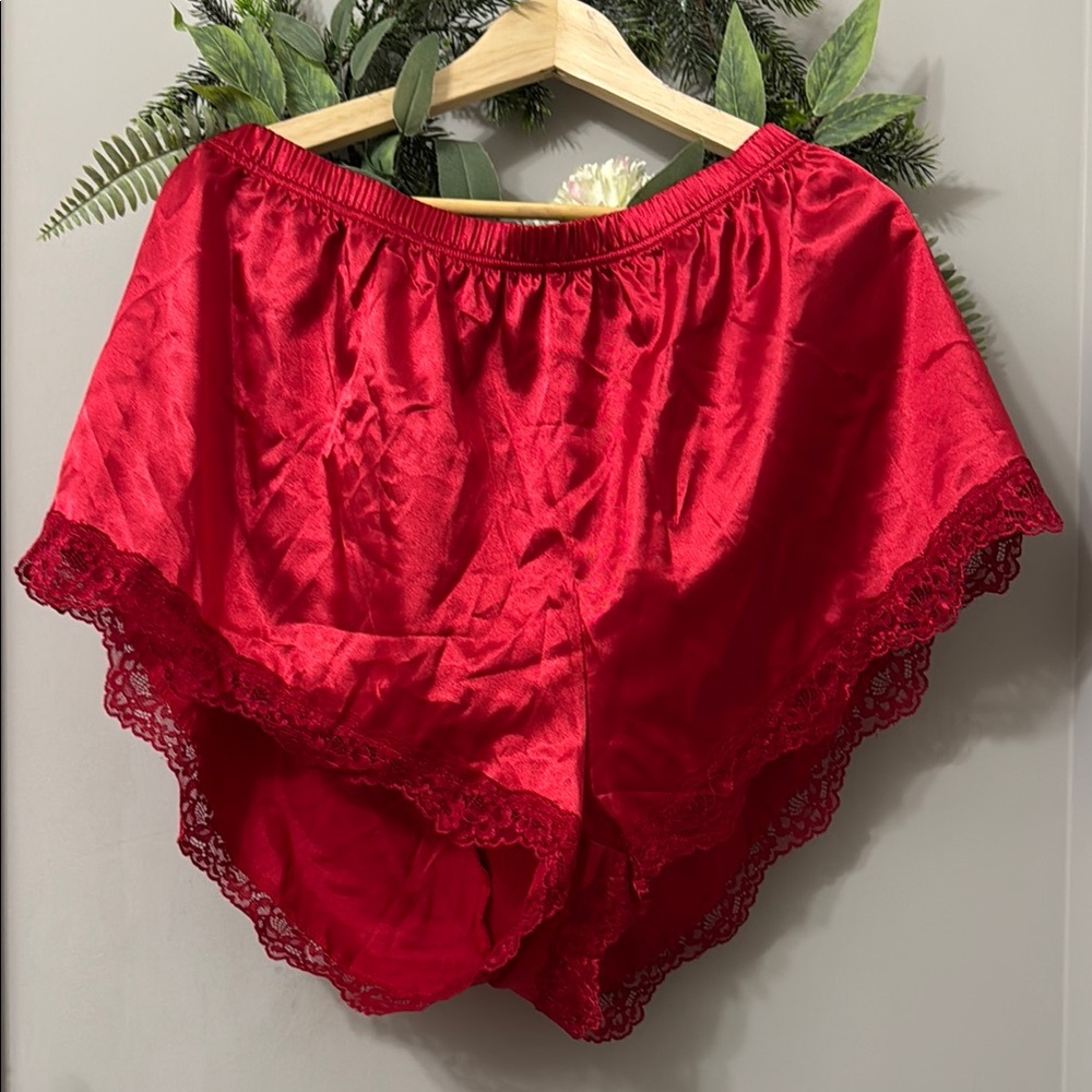✨MY KINK IS KARMA✨Elegant Red Lace Trim Sleep Shorts Size 3XL